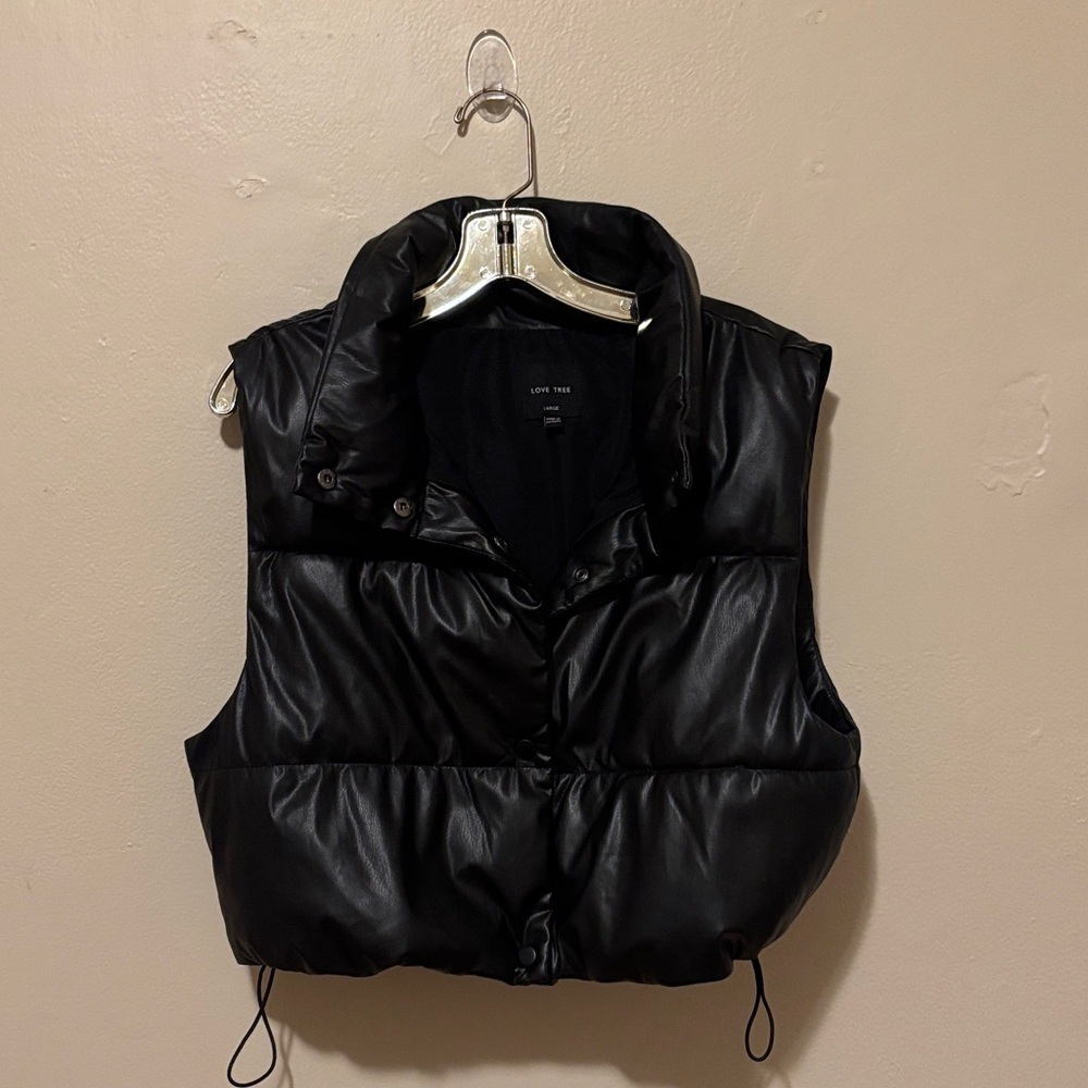 Love Tree Black Quilted Vest
